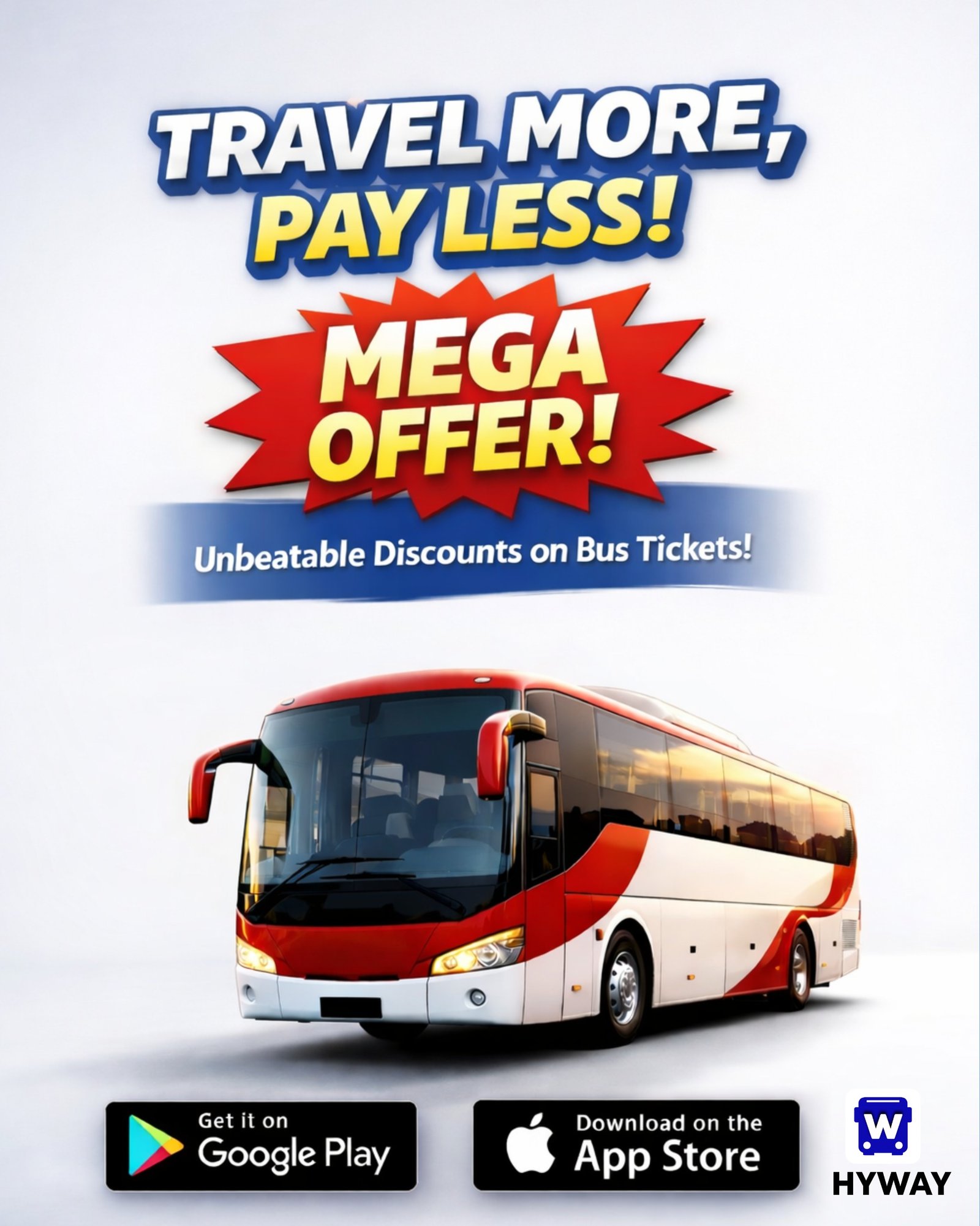 Hyway bus booking app offering discounts on bus tickets and easy online booking platform